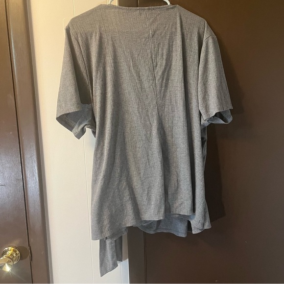 Lane Bryant Crossover Wrap Textured Top VNeck Surplice Neckline Rib Knit 26 / 28 - Picture 4 of 12